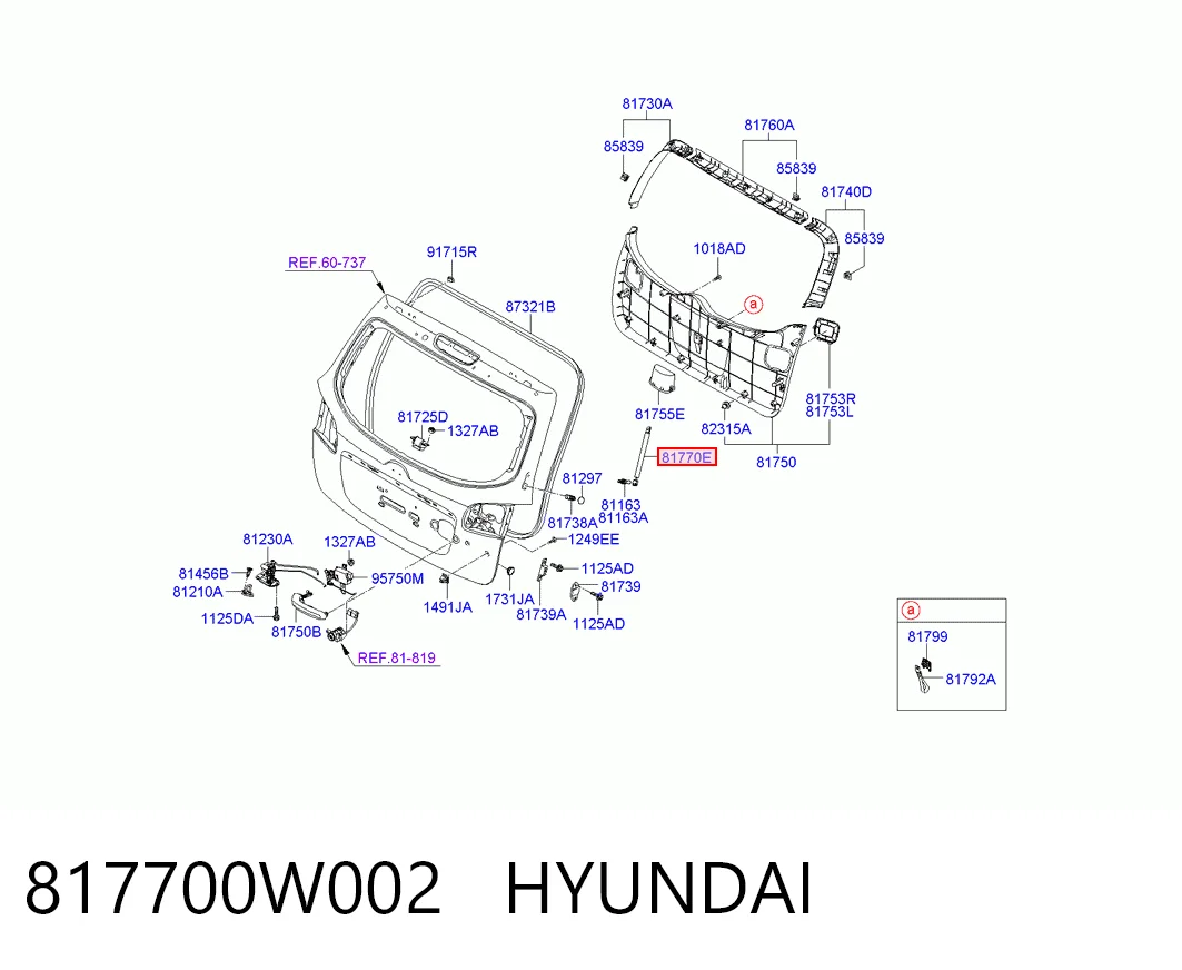 817700W002 Hyundai/Kia Amortiguador de porton