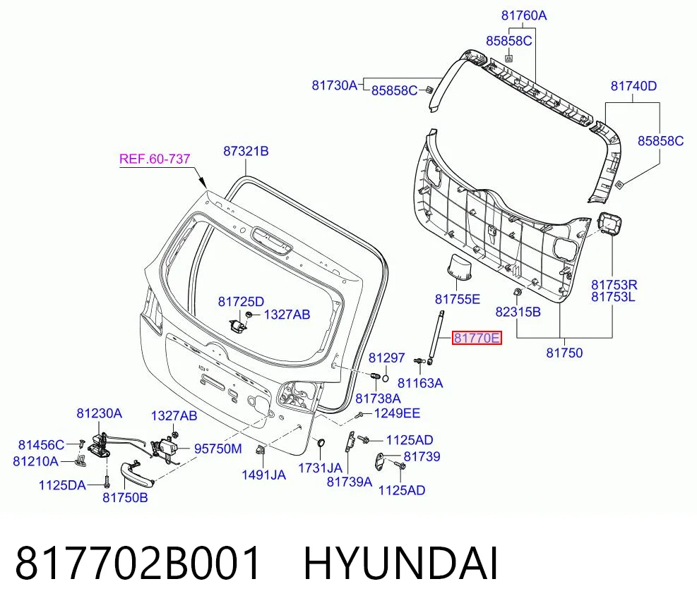 817702B001 Hyundai/Kia Amortiguador de porton