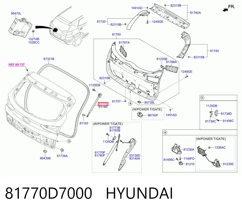 81770D7000 Hyundai/Kia Amortiguador de porton