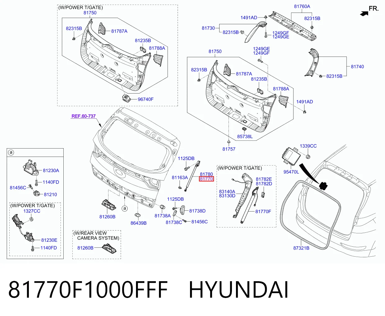 Amortiguador de la tapa del maletero 81770F1000FFF HYUNDAI