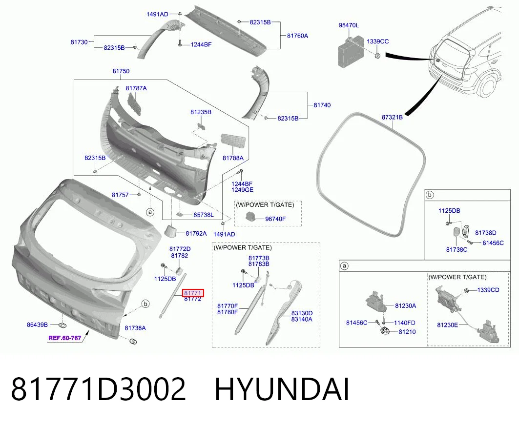 81771D3002 Hyundai/Kia Amortiguador de porton
