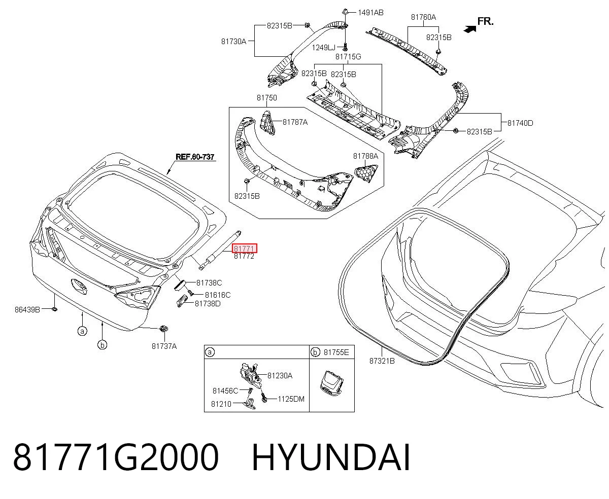81771G2000 Hyundai/Kia Amortiguador de porton