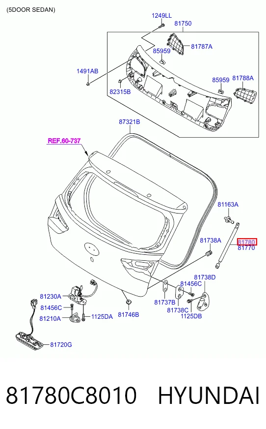 Amortiguador de porton para Hyundai I20 ACTIVE IB, GB