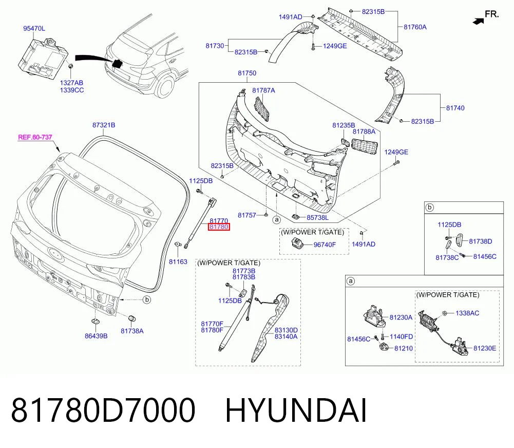 81780D7000 Hyundai/Kia Amortiguador de porton