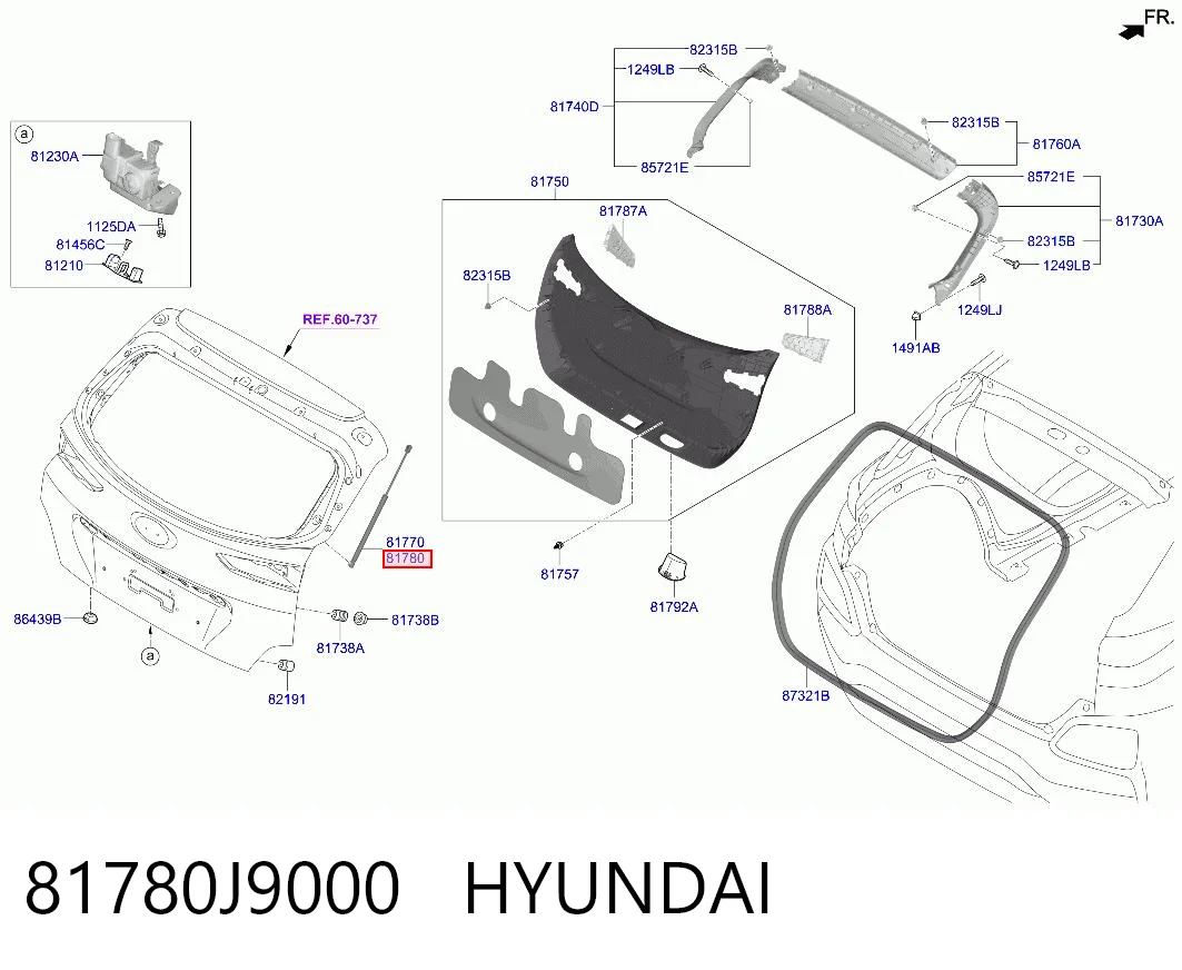 81780J9000 Hyundai/Kia Amortiguador de porton