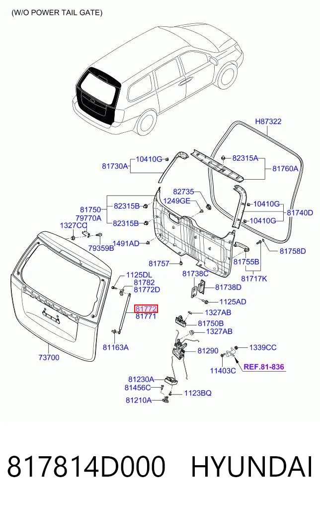 Comprar Amortiguador de la tapa del maletero KIA Carnival III VQ a bajo precio