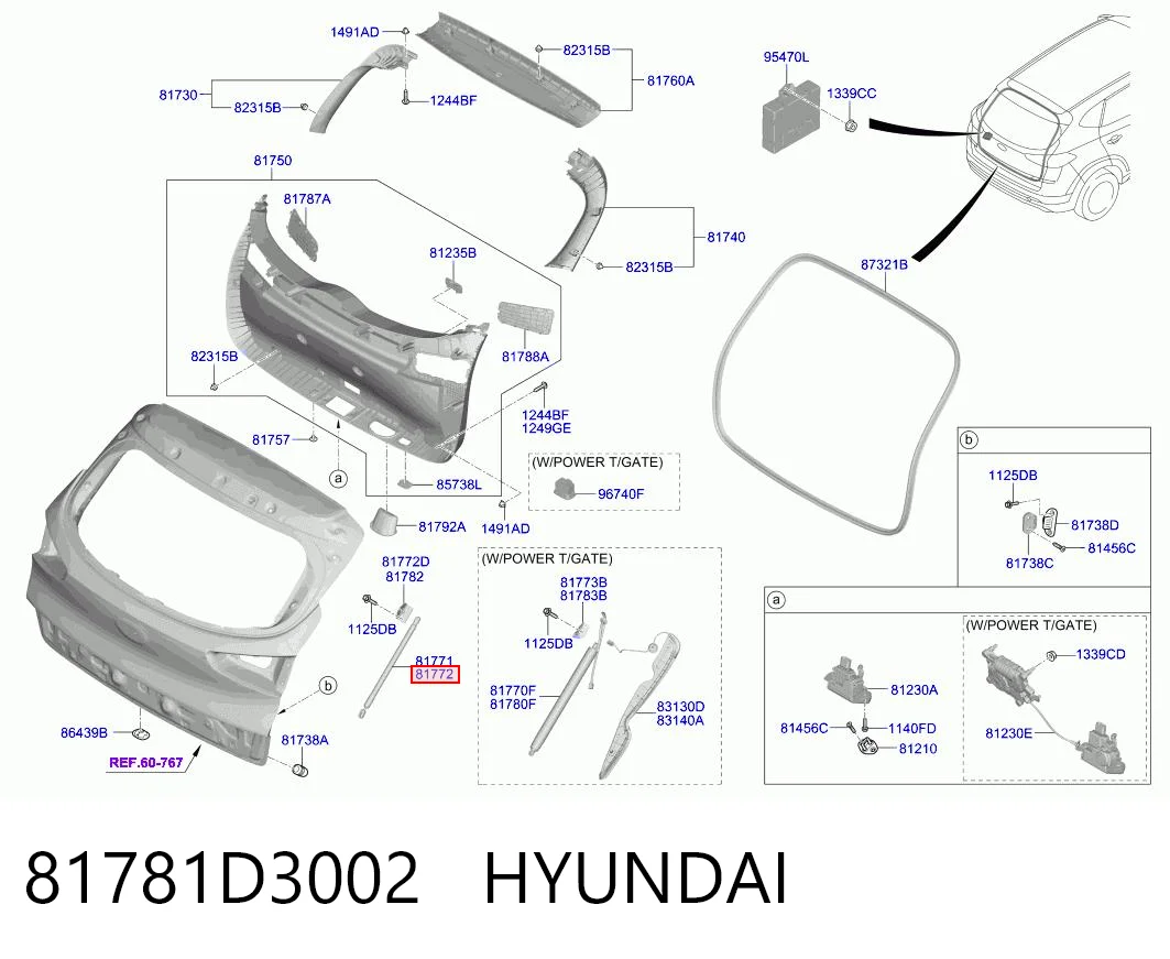 81781D3002 Hyundai/Kia Amortiguador de porton