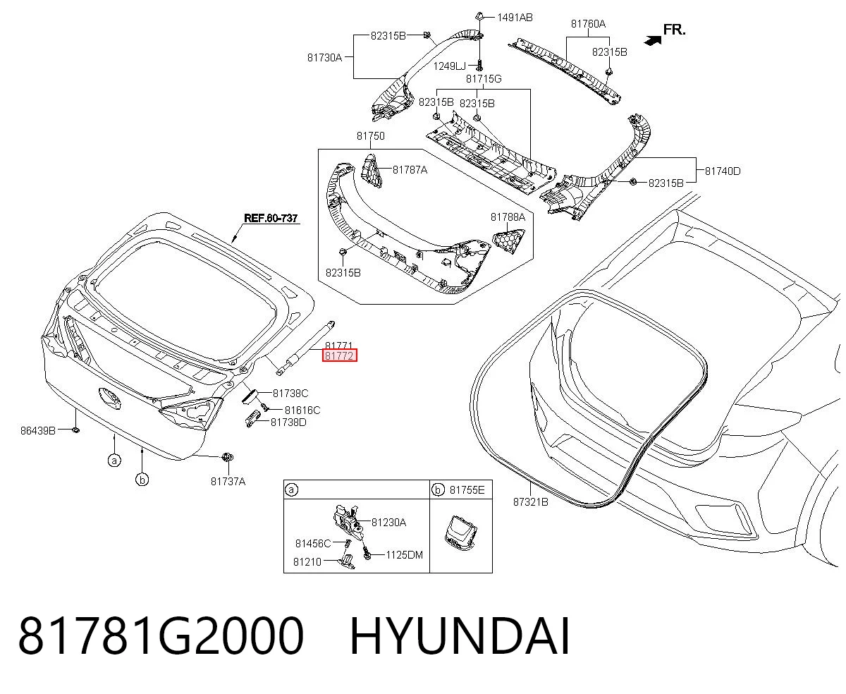 81781G2000 Hyundai/Kia Amortiguador de porton