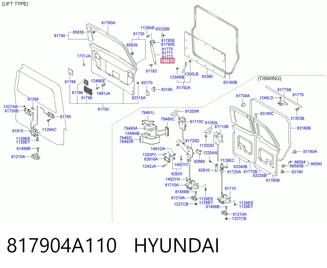 Comprar 817904A000 Honda Amortiguador de puerta trasera