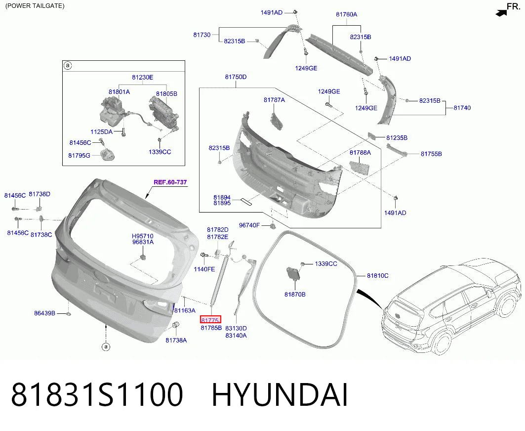 81831S1100 Hyundai/Kia Amortiguador de porton