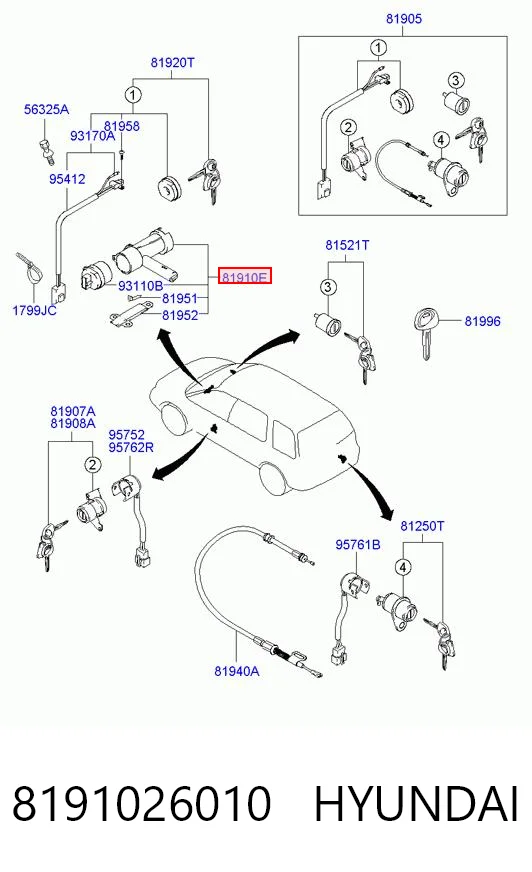 Comprar Cerradura de encendido Hyundai Santa Fe I SM a bajo precio