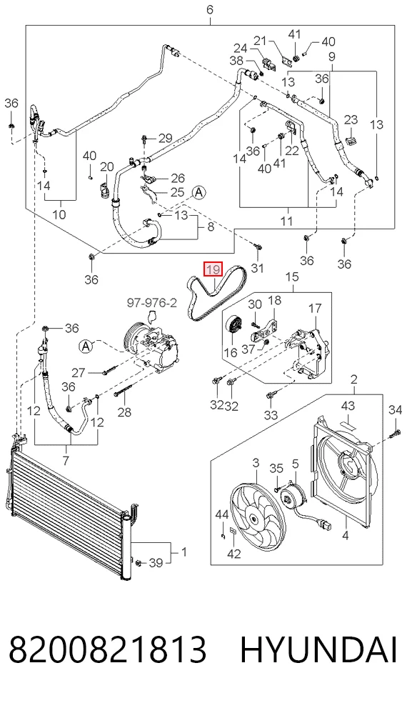 Correa de accesorios 8200821813 HYUNDAI
