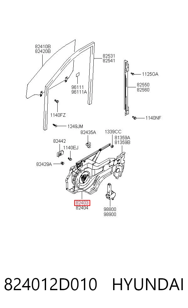 824012D010 Hyundai/Kia Elevalunas