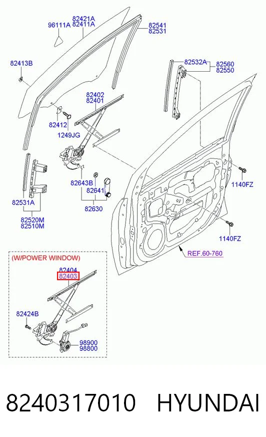 Comprar Mecanismo de elevalunas de la puerta delantera izquierda Hyundai Matrix  FC a bajo precio