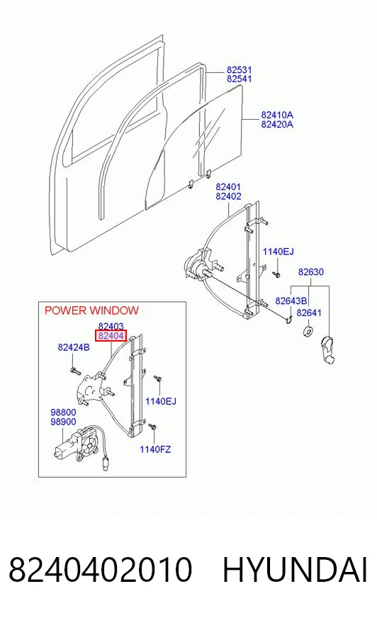 Mecanismo de elevalunas delantero derecha para Hyundai Atos MX