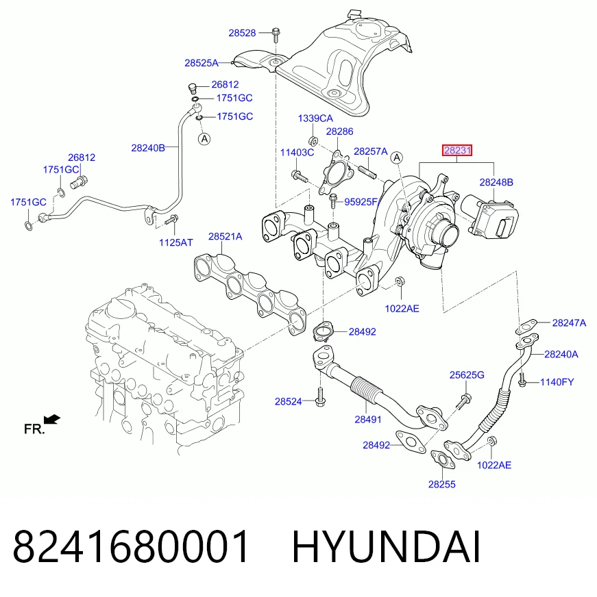8241680001 Hyundai/Kia Turbo para motor