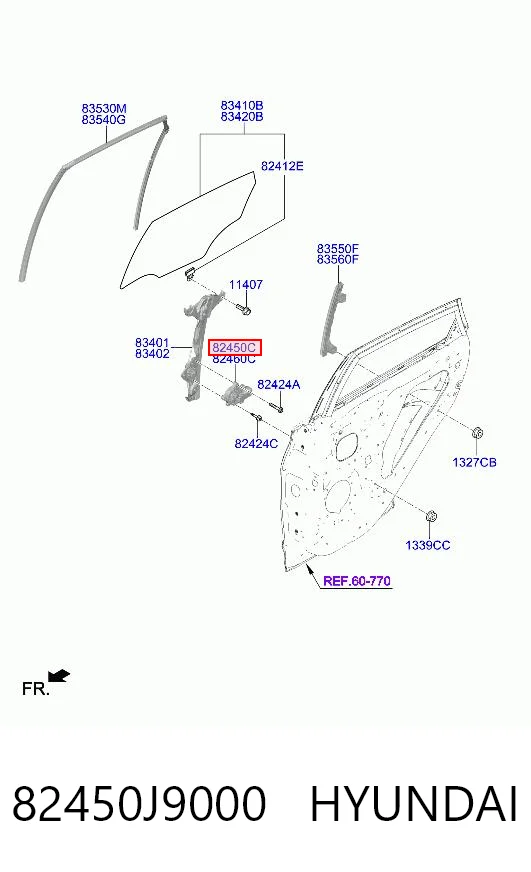 82450J9000 Hyundai/Kia Motor elevalunas, puerta delantera izquierda