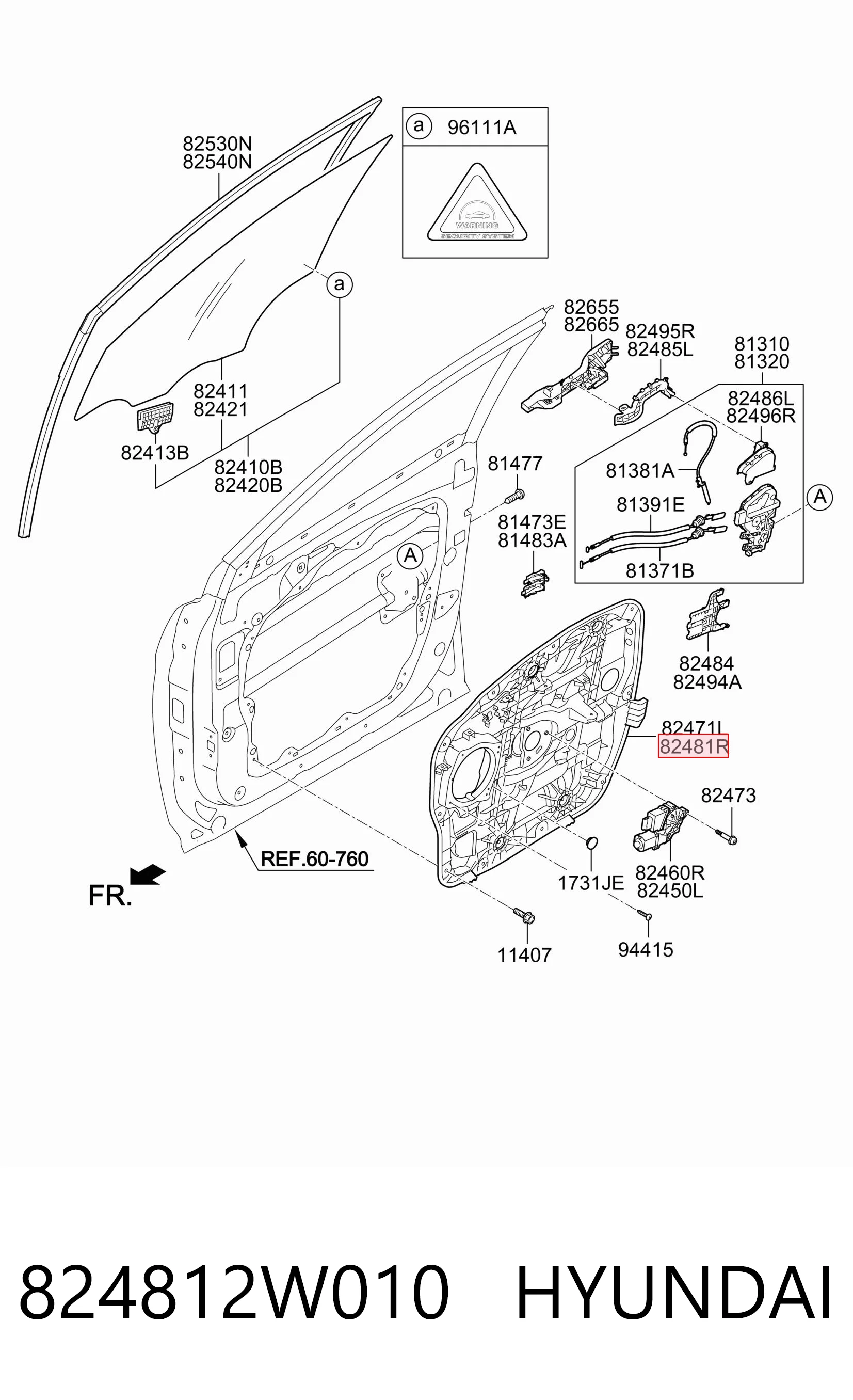 Comprar Mecanismo de elevalunas de la puerta delantera derecha Hyundai Santa Fe III DM a bajo precio
