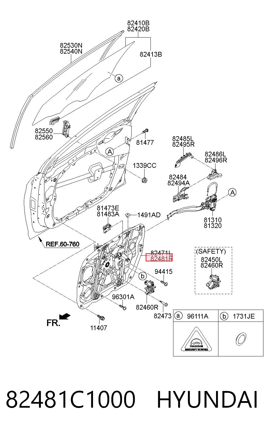 Comprar Mecanismo de elevalunas de la puerta delantera derecha Hyundai Sonata VII LF a bajo precio