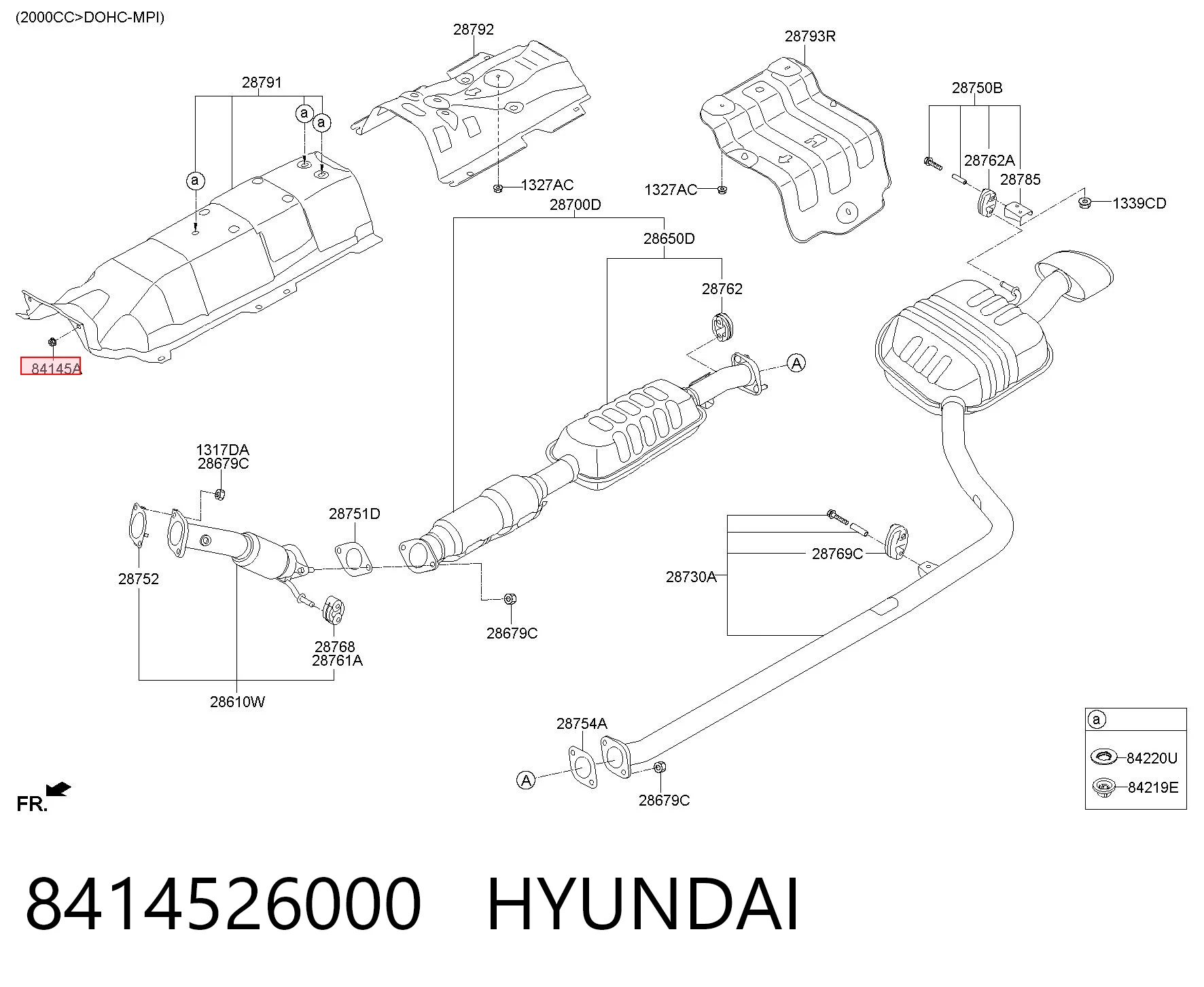 8414526000 Hyundai/Kia Clip de fijación del guardabarros delantero
