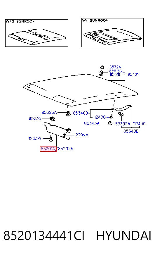 Comprar Visera parasol Hyundai Sonata III Y-3 a bajo precio