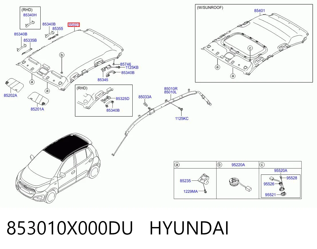 Comprar Guarnecido de techo Hyundai I10 PA a bajo precio