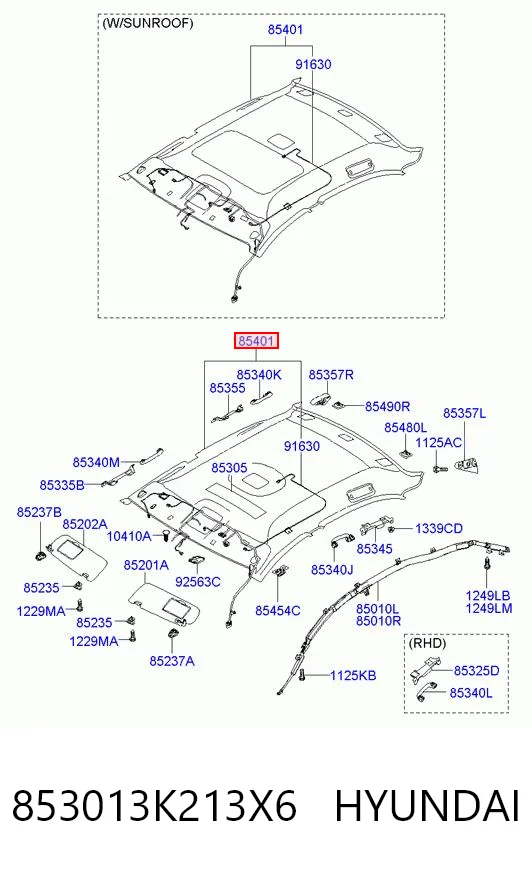 Comprar Guarnecido de techo Hyundai Sonata V NF a bajo precio