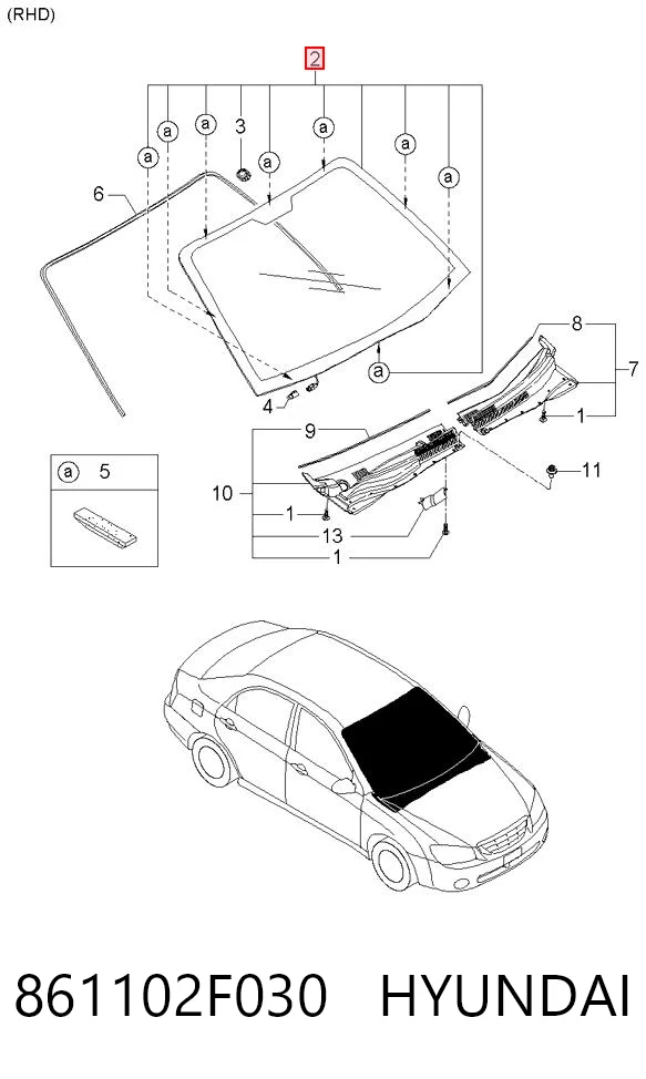 Parabrisas para KIA Cerato LD