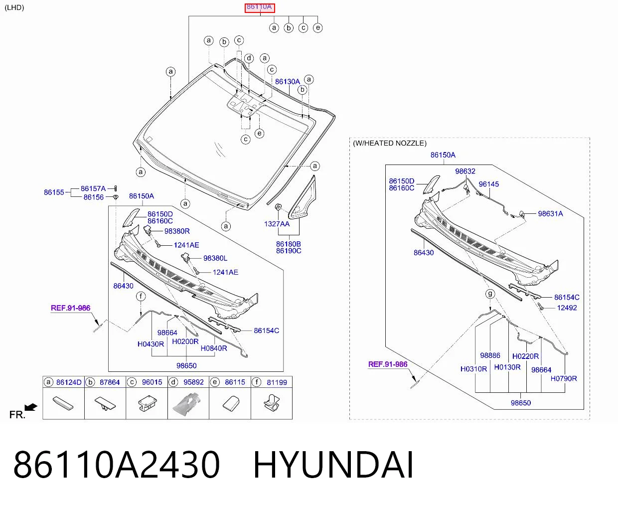 Parabrisas HYUNDAI 86110A2430