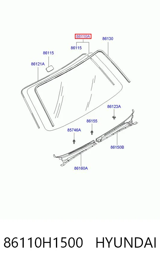 Parabrisas delantero  para Hyundai Terracan  HP