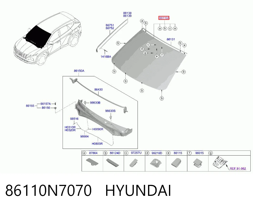 Parabrisas delantero  para Hyundai Tucson IV NX4E