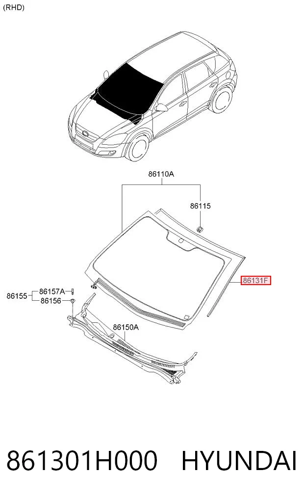 Comprar Moldura de parabrisas KIA Ceed  ED a bajo precio
