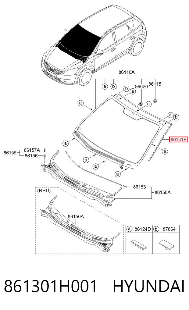  Moldura de parabrisas KIA Ceed 