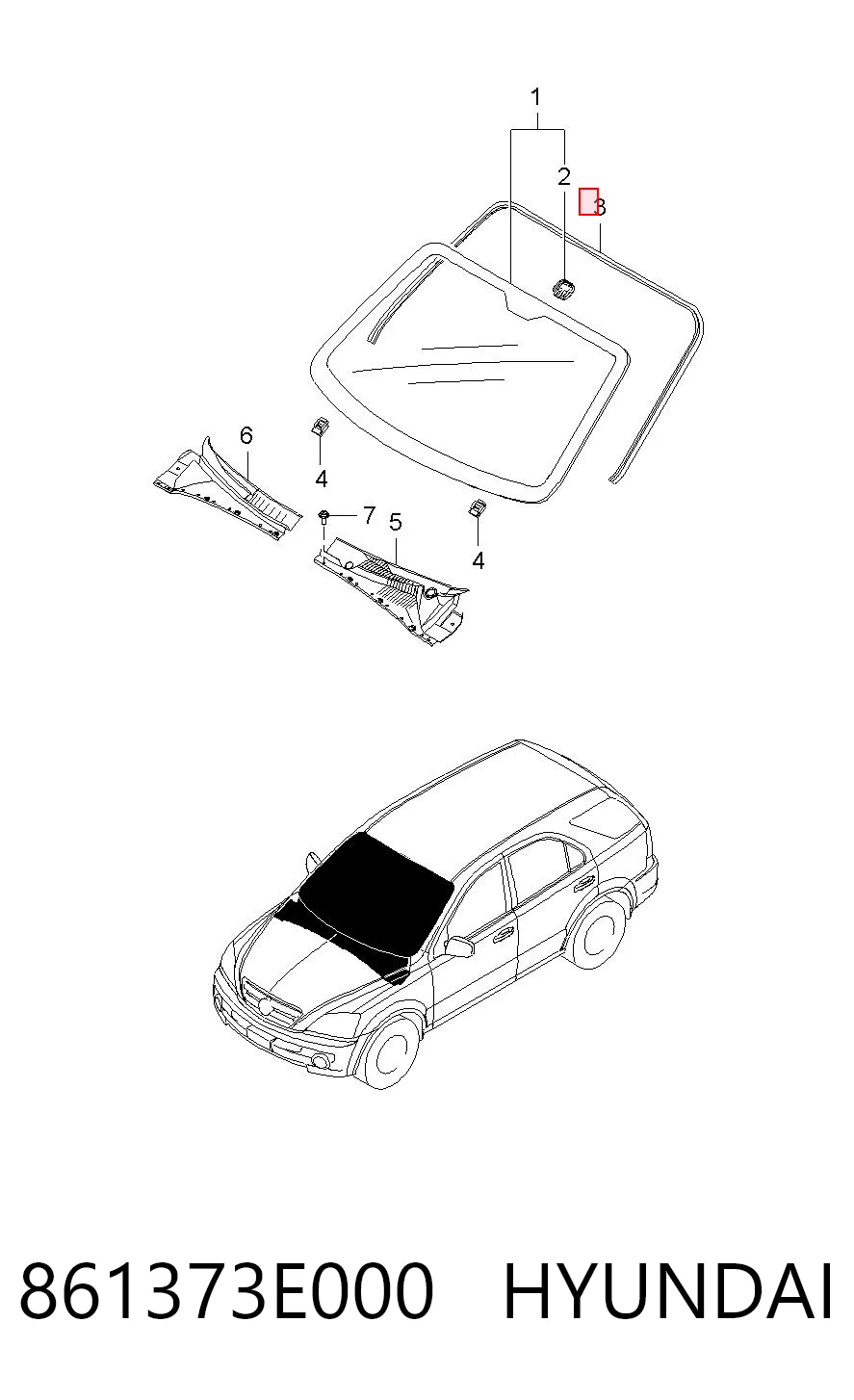 Junta de parabrisas para KIA Sorento 