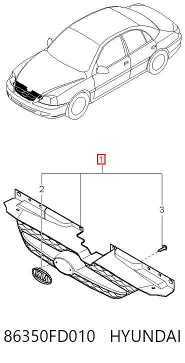 Comprar Parrilla del radiador KIA Rio   a bajo precio