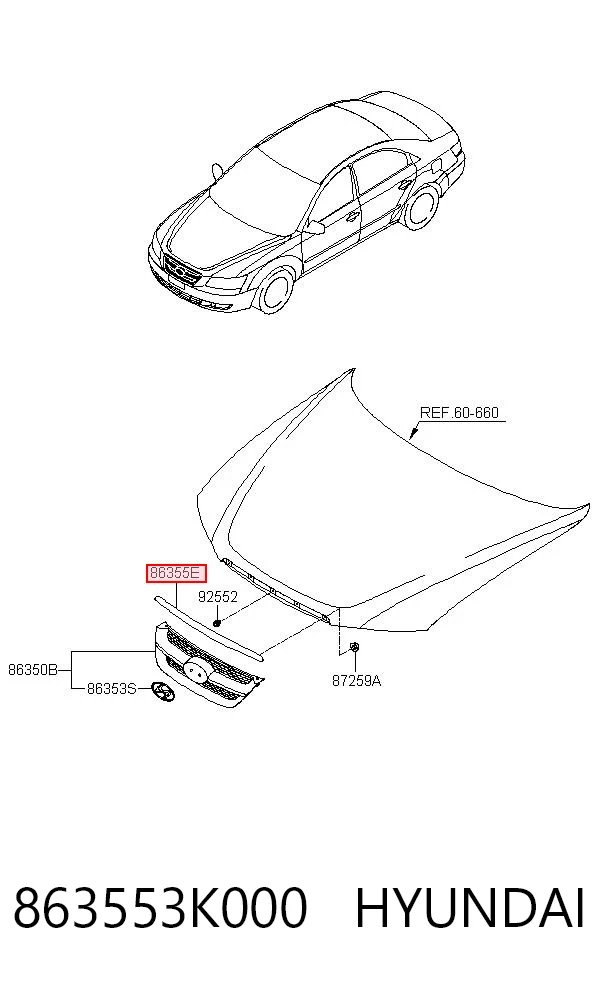Aislante de capó de motor para Hyundai Sonata V NF