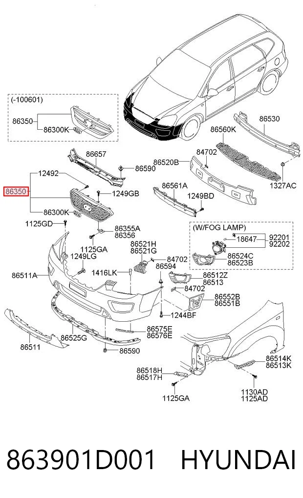 Comprar Parrilla del radiador KIA Carens  FG a bajo precio