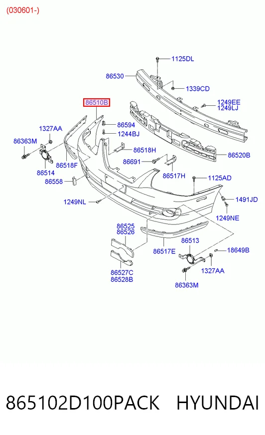 Comprar Parachoques delantero Hyundai Elantra III XD a bajo precio