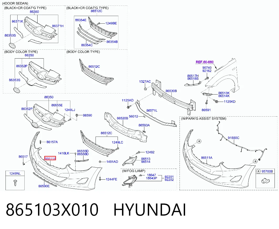 Paragolpes para Hyundai Elantra MD