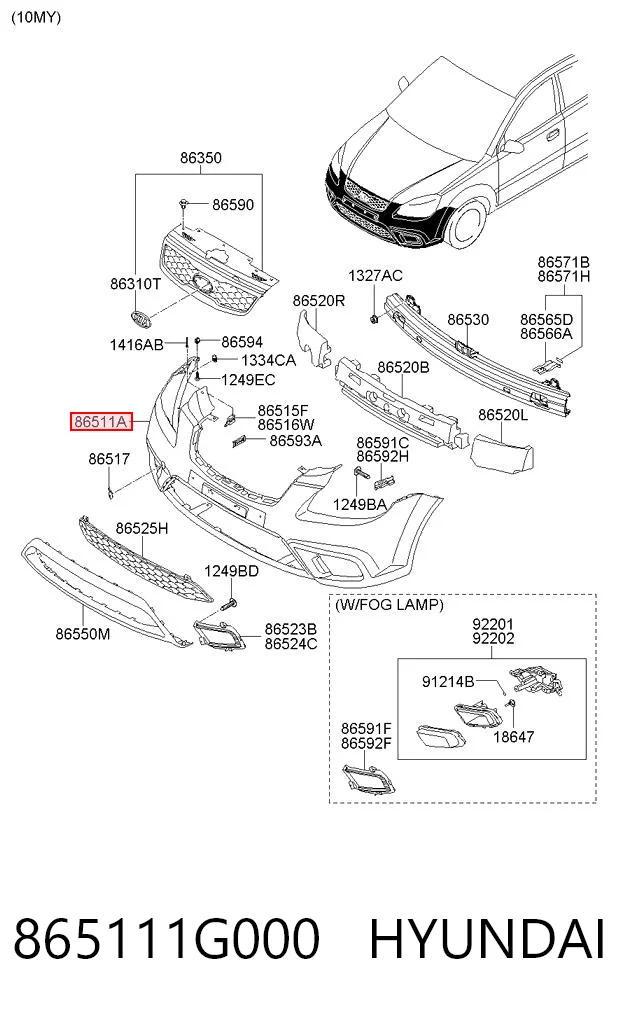 Parachoques para KIA Rio II (JB)