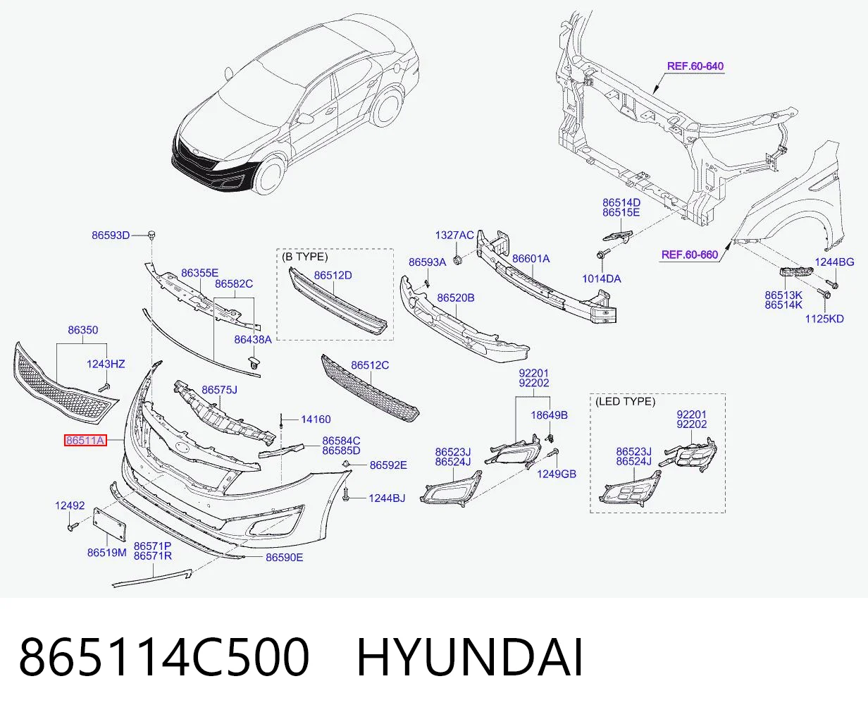 Paragolpes delantero para KIA Optima III TF