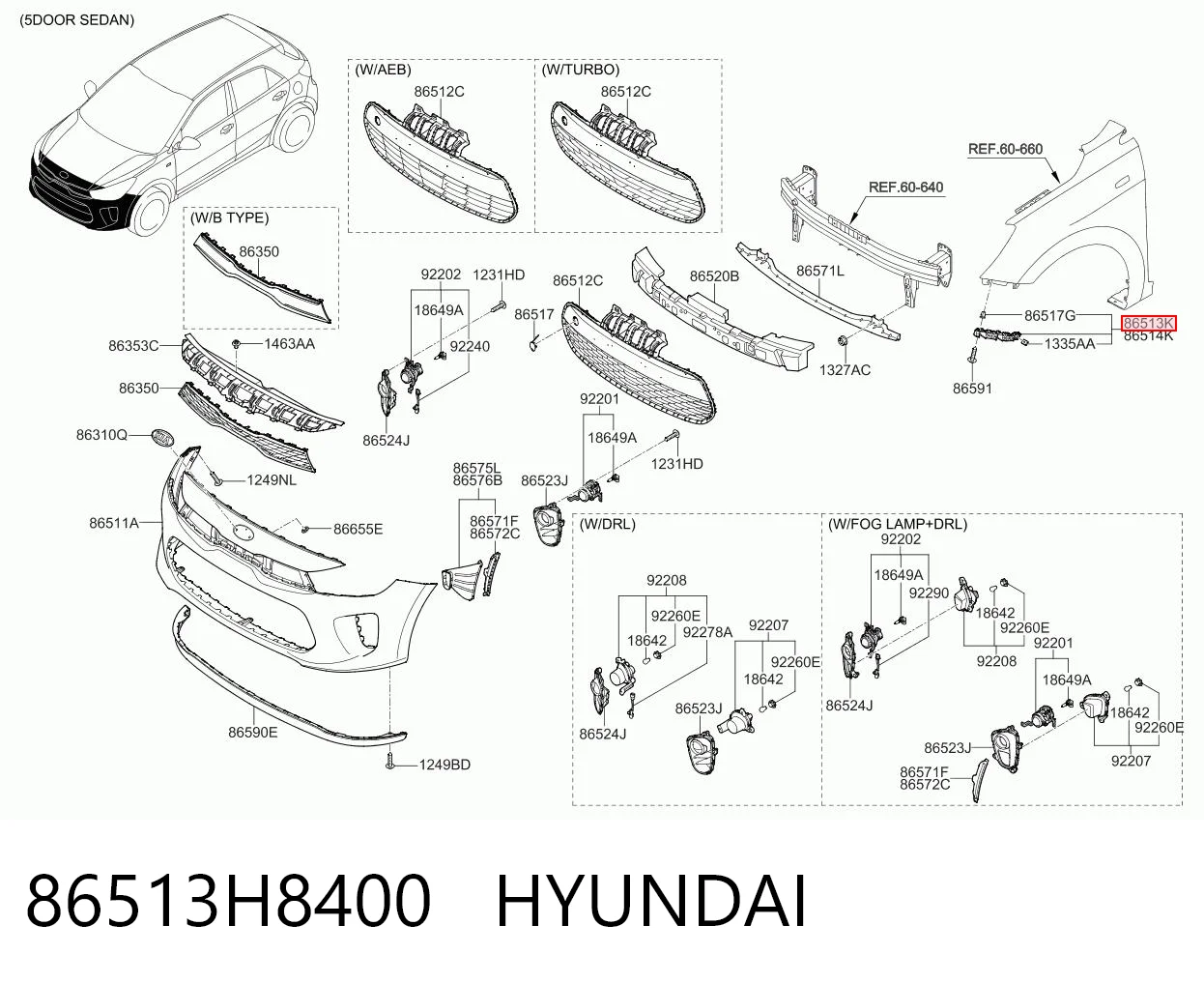86513H8400 Hyundai/Kia