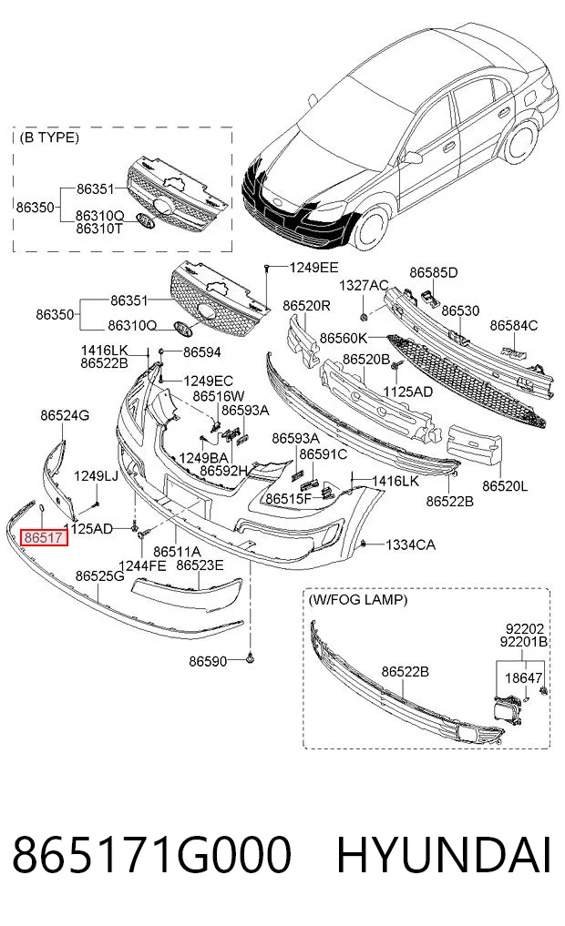 865171G000 Hyundai/Kia