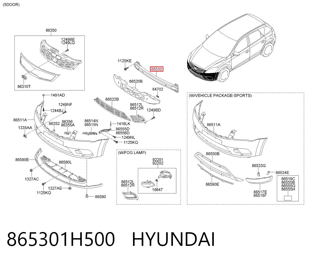 865301H500 Hyundai/Kia