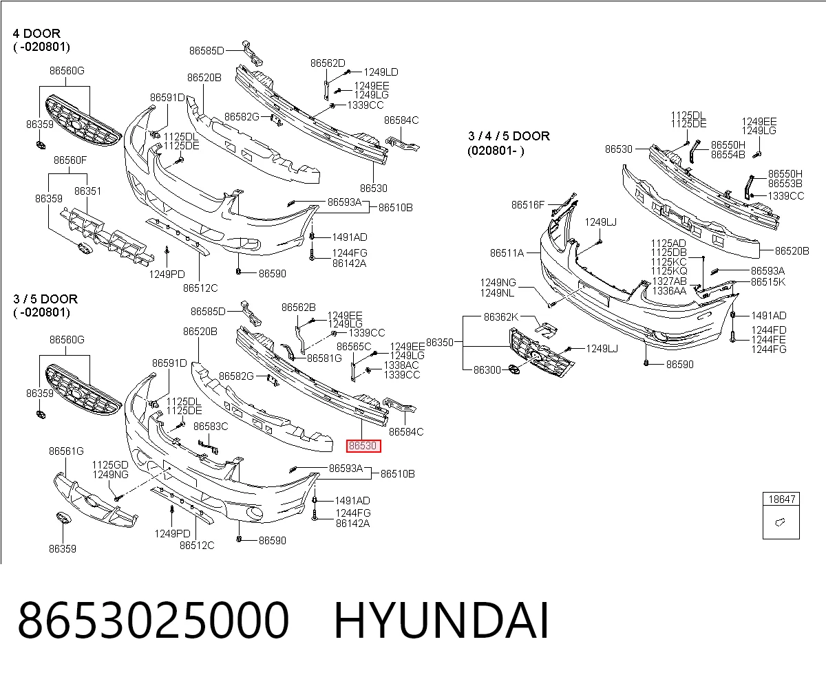 Refuerzo parachoque delantero para Hyundai Accent LC
