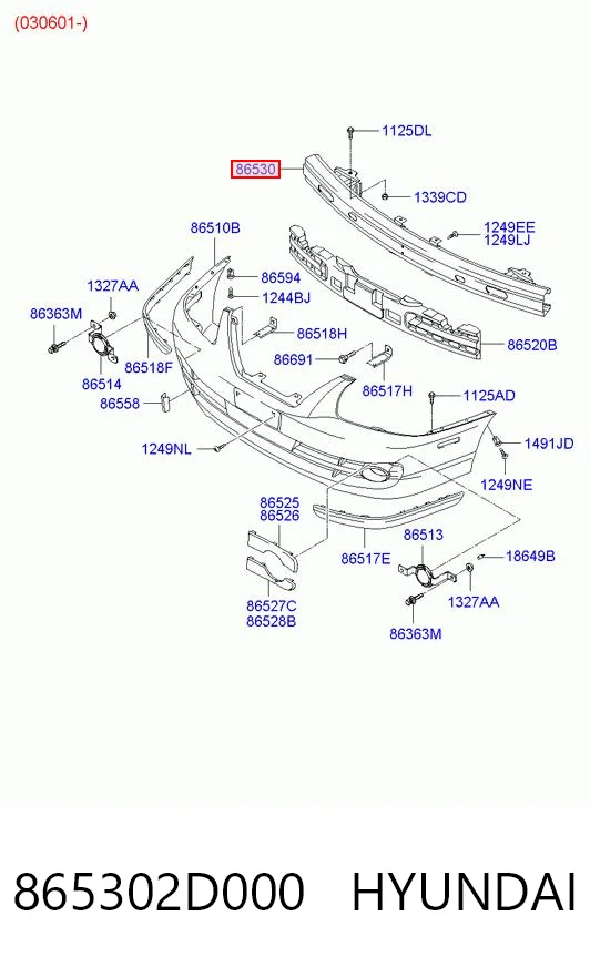 Refuerzo de parachoques delantero Hyundai Elantra III sedán (XD) (2000 - 2006) precio, desde 59,53 EUR