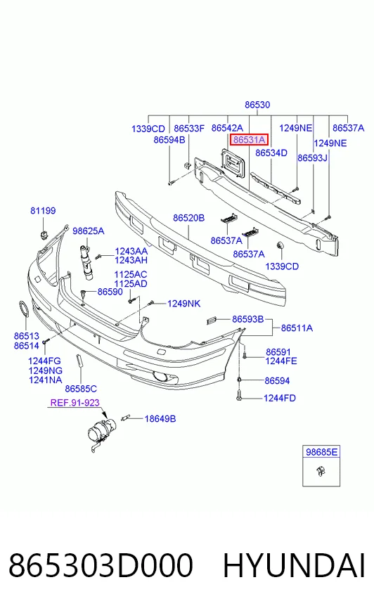 Refuerzo parachoque delantero para Hyundai Sonata EU4