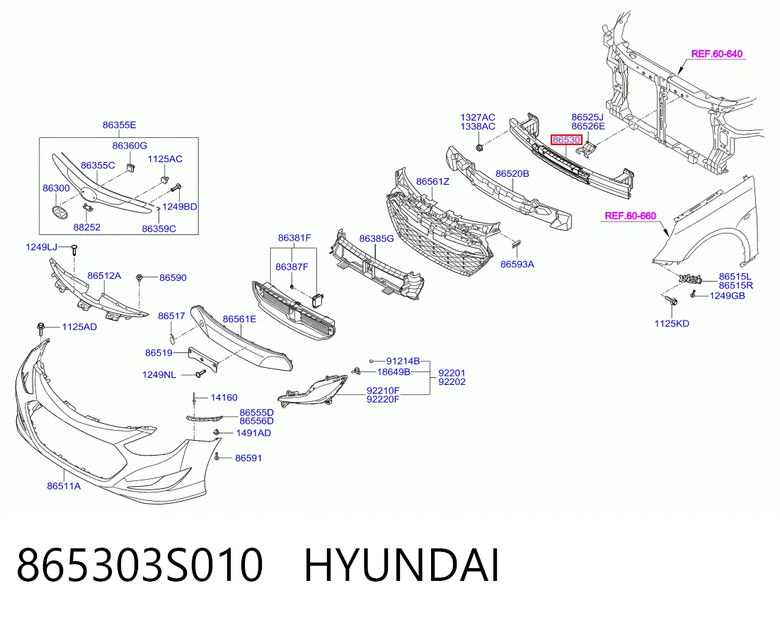 Comprar Refuerzo de parachoques delantero Hyundai Sonata VI YF a bajo precio