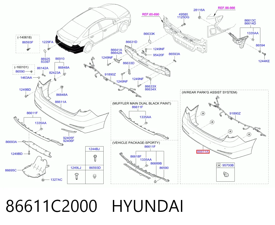 Comprar Parachoques trasero Hyundai Sonata VII LF a bajo precio