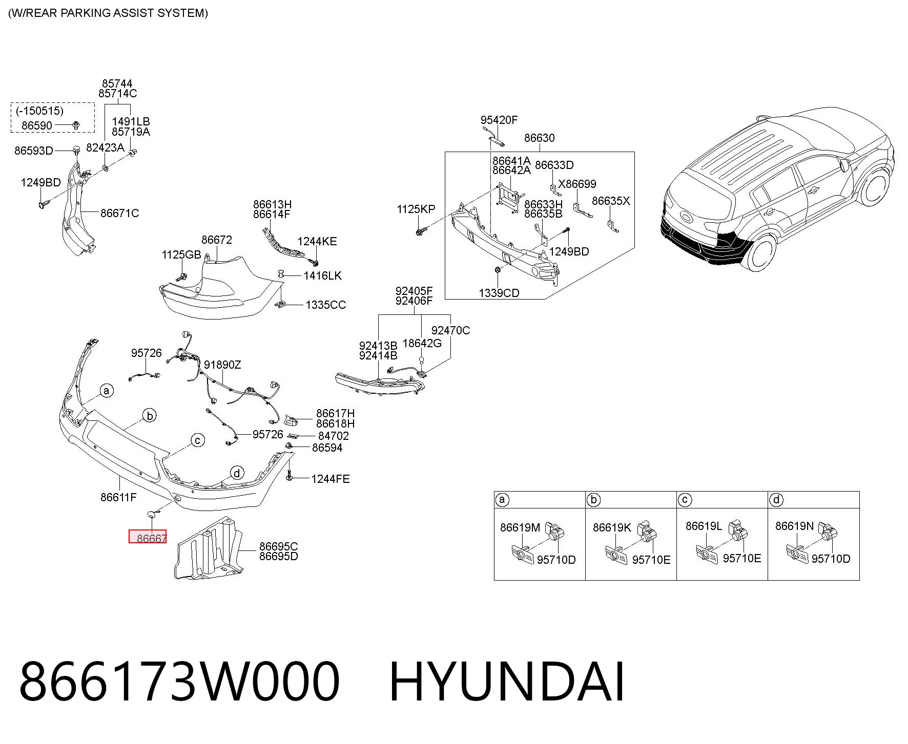 Tapa del enganche de remolcado delantera para KIA Rio UB